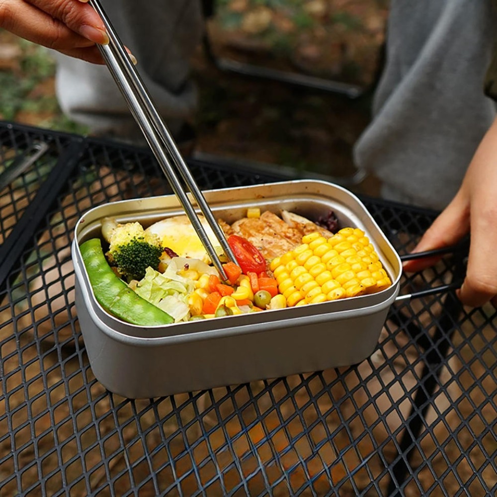 Camping Cooking And Cutlery Set - Ultralight Tableware Camping Cookware Lunch Box