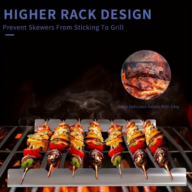 Camping Cooking Utensil Holder - 2pcs Kebab Rack Kebab Stands Skewer