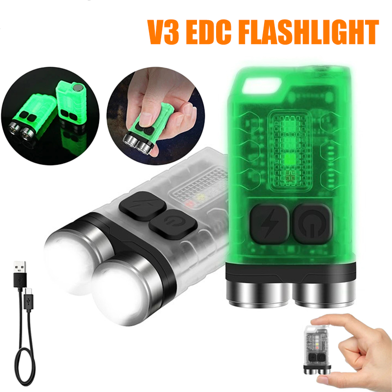 Camping Cooking Fish - V3 EDC Flashlight Mini Keychain 900LM