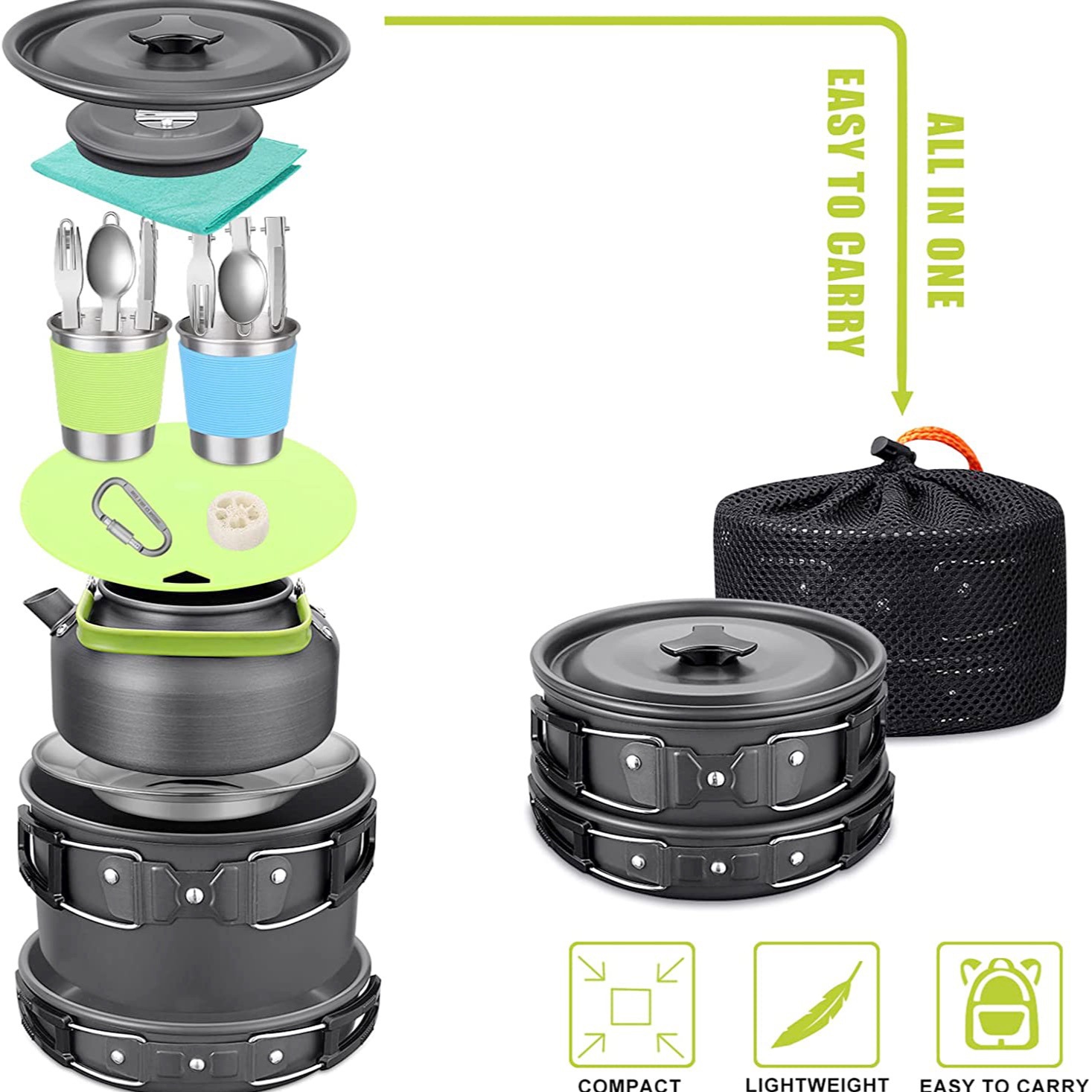Outdoor Camping Cook Set with  - Camping Cooking Gear Set recension och pris