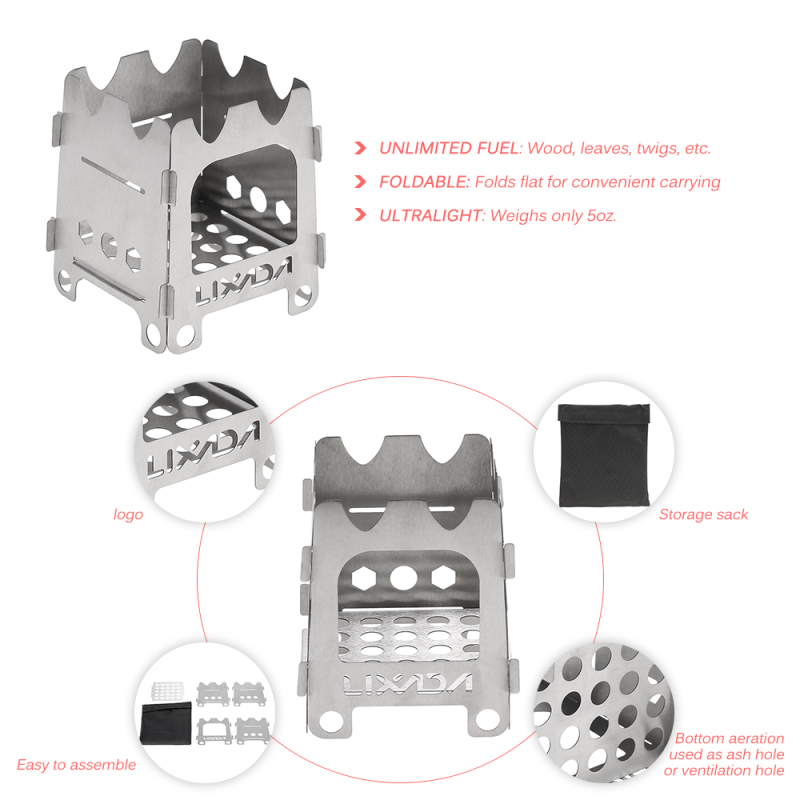 Lixada Titanium/Stainless stee - Camping Cooking Grate recension och pris