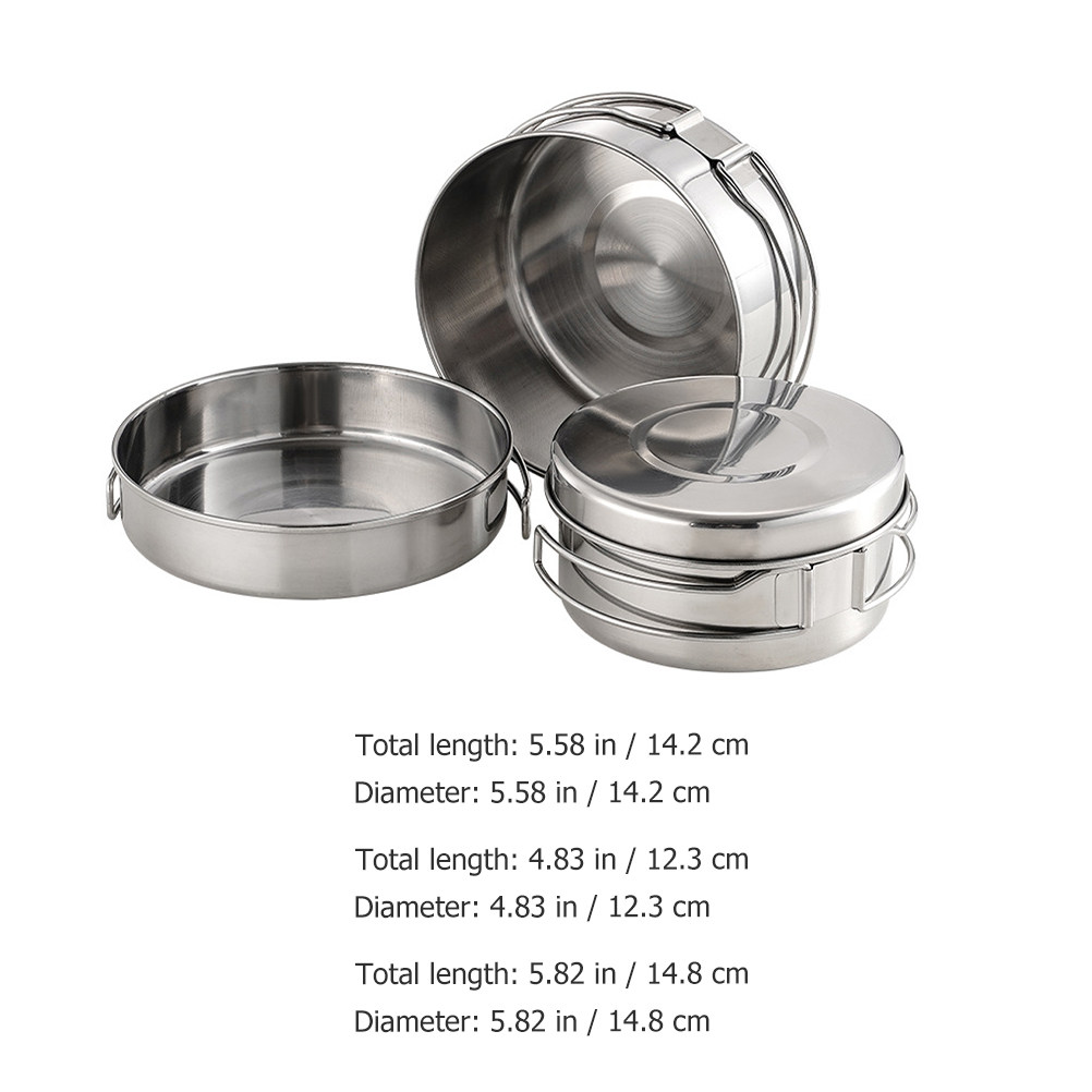 1Set Stainless Steel Camping C - Camping Cooking Pan Set recension och pris