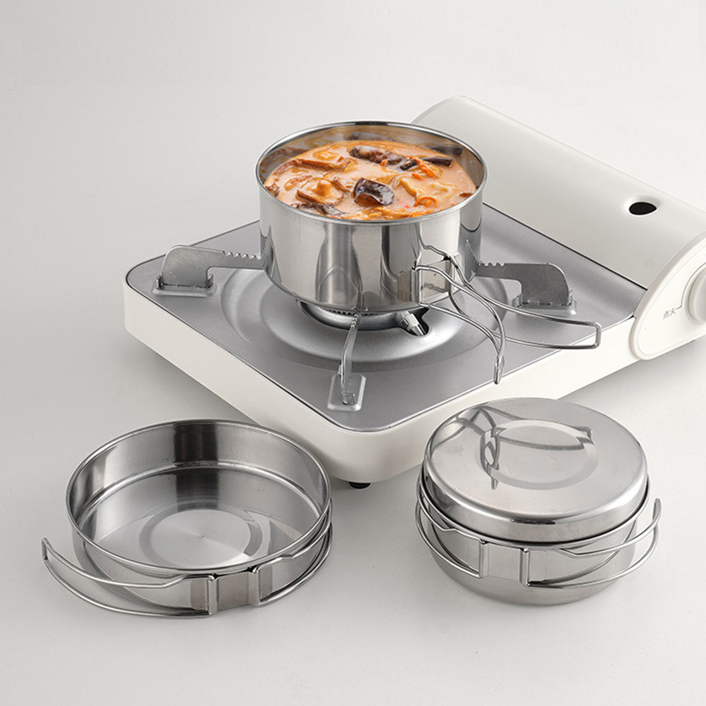 1Set Stainless Steel Camping C - Camping Cooking Pan Set recension och pris