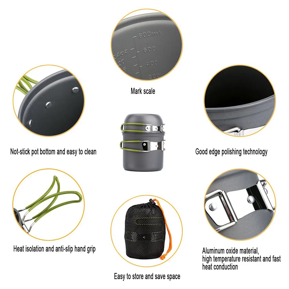 Camping Cookware Mess Kit Ultr - Camping Cooking Gear Set recension och pris