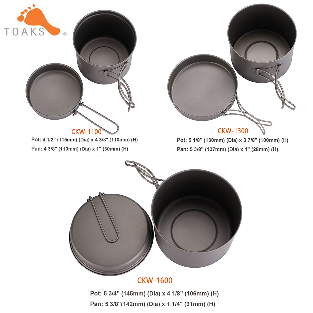 TOAKS Cookware Set Ultralight  - Camping Cooking Pan Set recension och pris