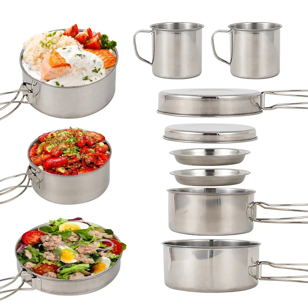 8pcs/Set Camping Cookware Mess - Camping Cooking And Cutlery Set recension och pris