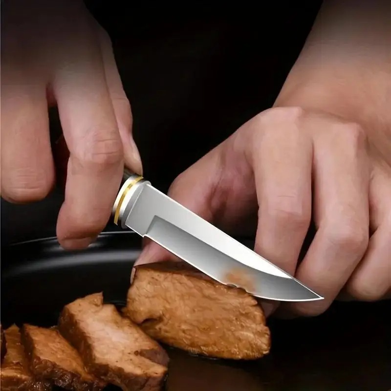 Premium Stainless Steel BBQ Kn - Camping Cooking Knife With Sheath recension och pris
