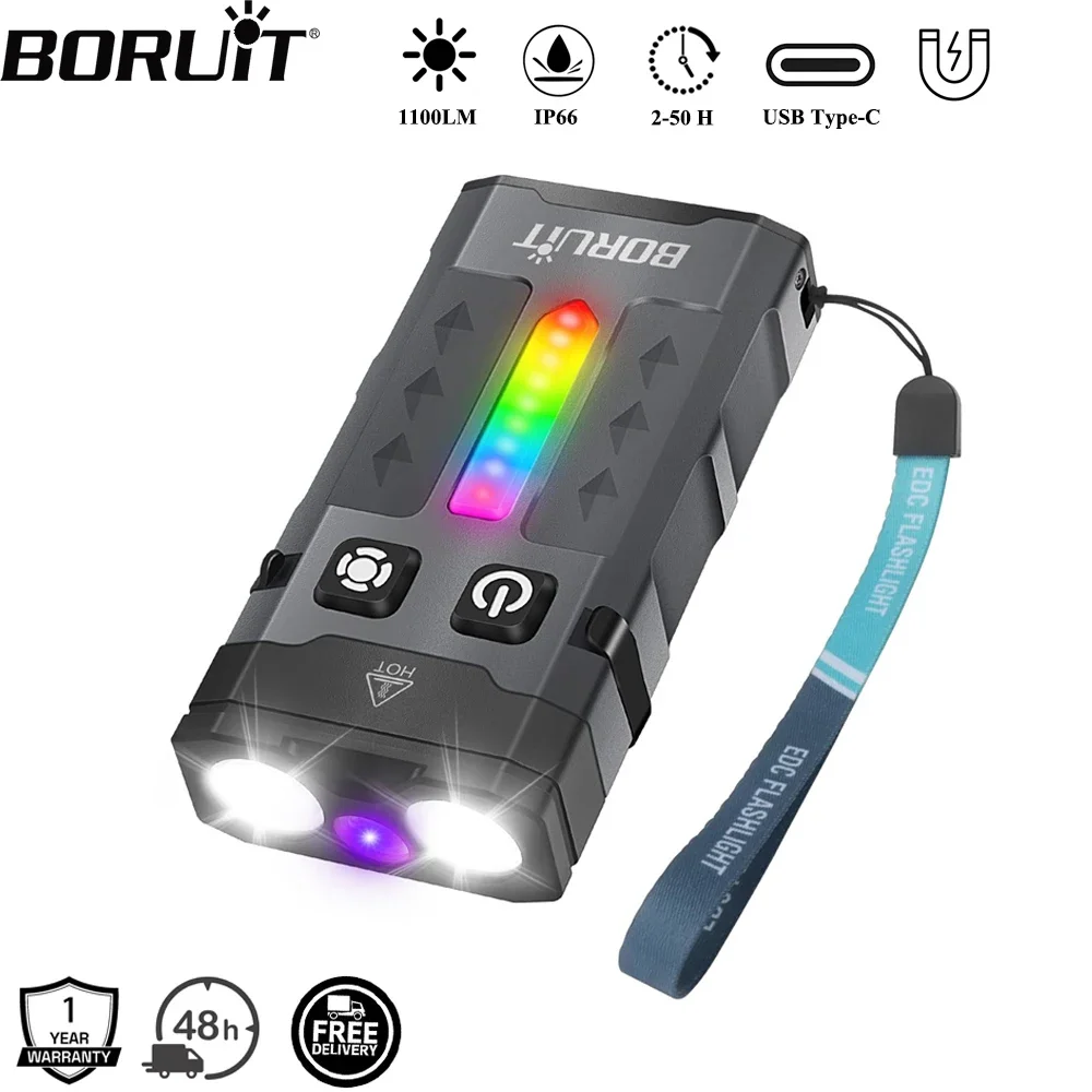 BORUiT EV20 1100LM EDC UV Keyc - Camping Cooking Fish recension och pris