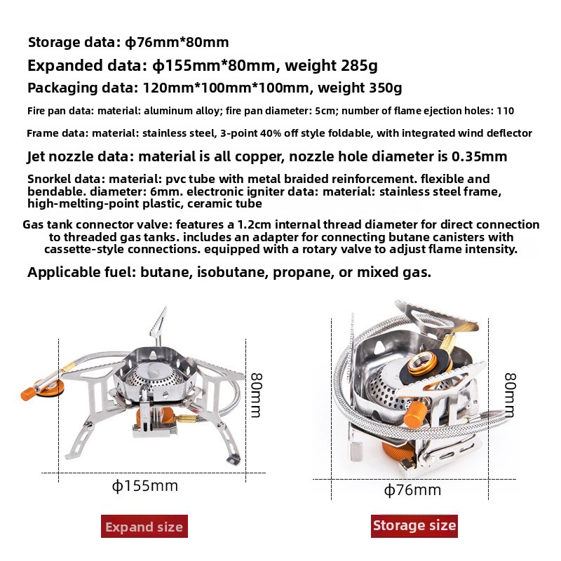 Split-type portable windproof  - Camping Cooking Gas Canister recension och pris