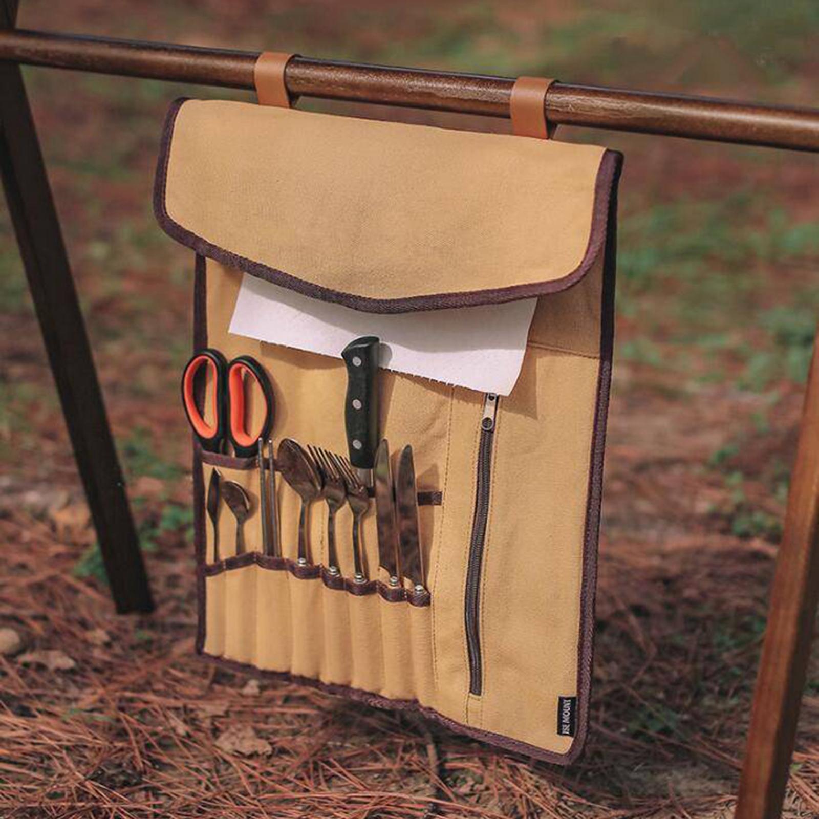 Portable Camping Utensil Roll  - Camping Cooking Utensil Holder recension och pris