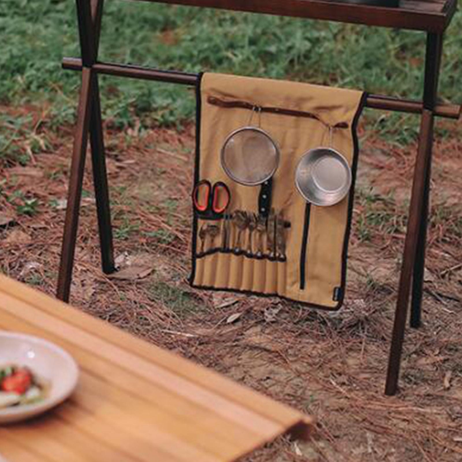 Portable Camping Utensil Roll  - Camping Cooking Utensil Holder recension och pris