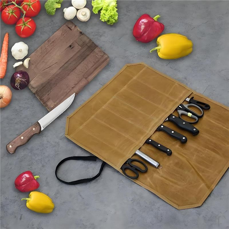 Waxed Canvas Chef Knife Roll M - Camping Cooking Utensil Holder recension och pris