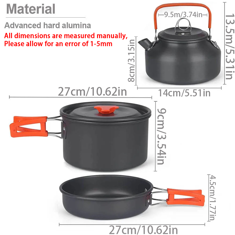 1pcs/1set Camping Cookware Kit - Camping Cooking Pan Set recension och pris