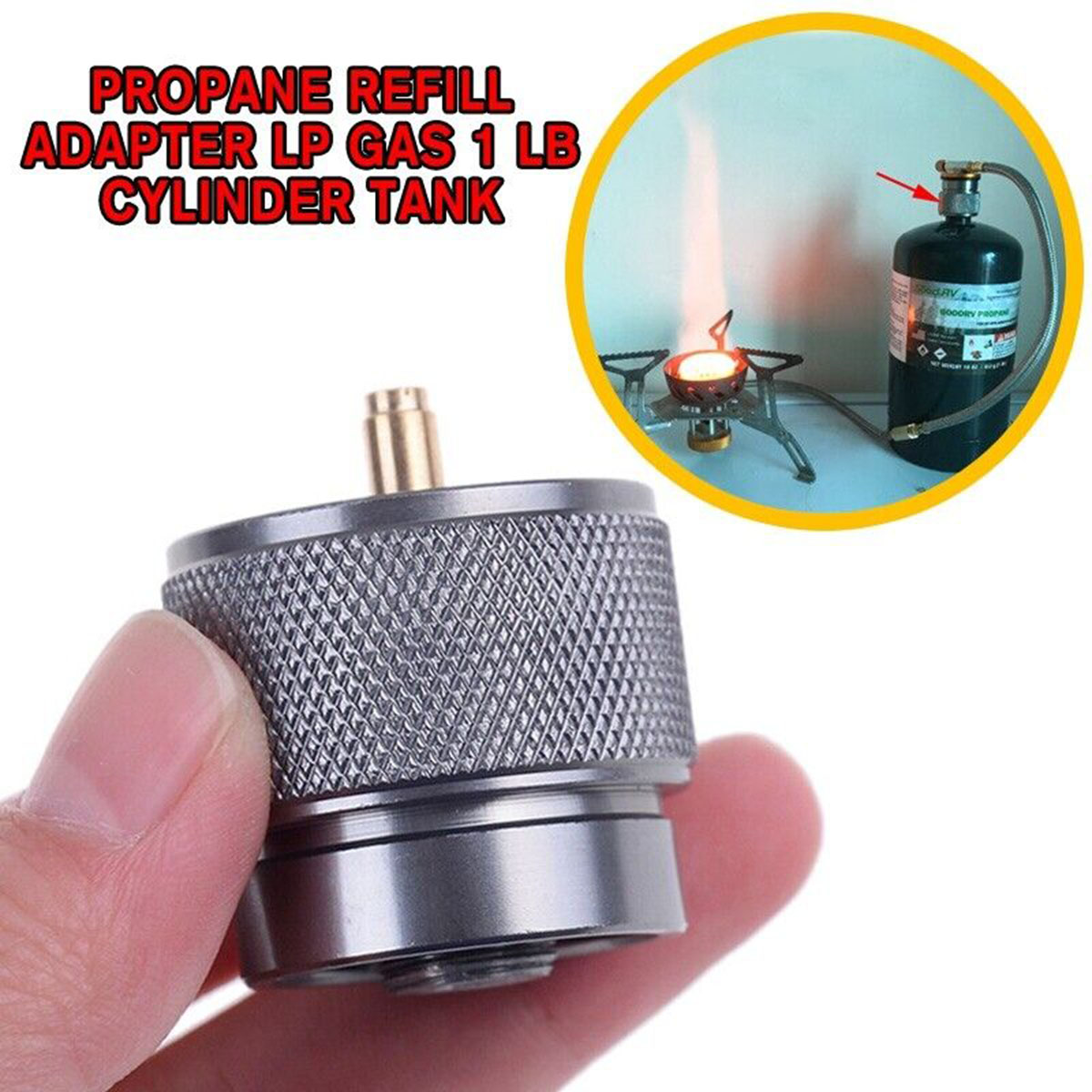1/2Pc Gas Stove Refill Adapter - Camping Cooking Gas Canister recension och pris