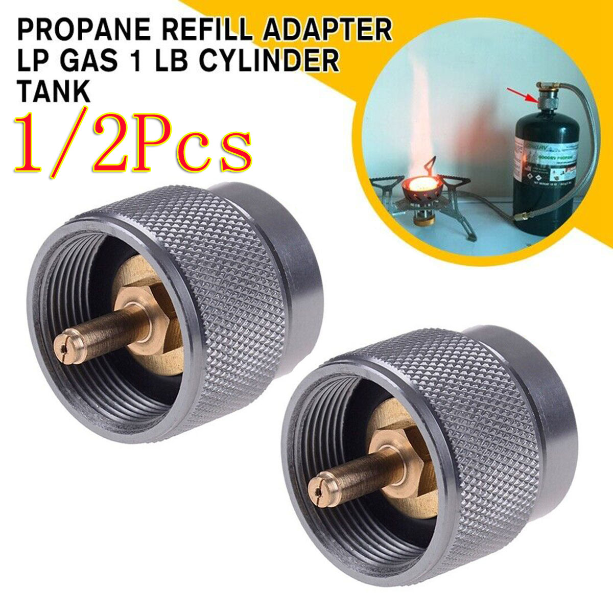 1/2Pc Gas Stove Refill Adapter - Camping Cooking Gas Canister recension och pris