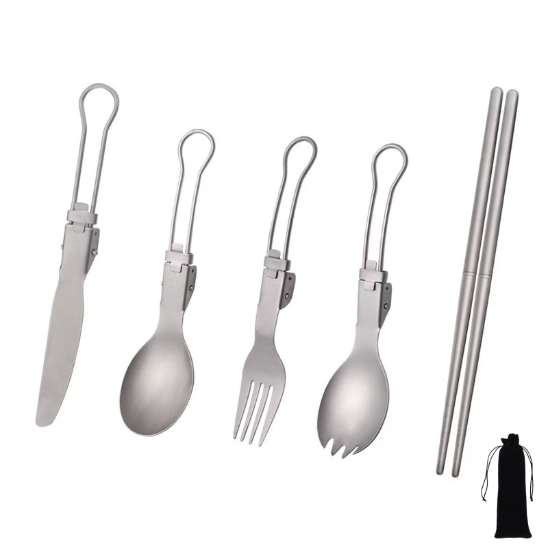 Titanium Foldable Utensil Set  - Camping Cooking And Cutlery Set recension och pris