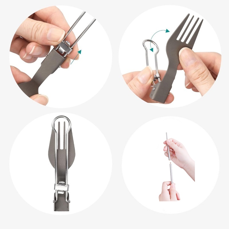 Titanium Foldable Utensil Set  - Camping Cooking And Cutlery Set recension och pris