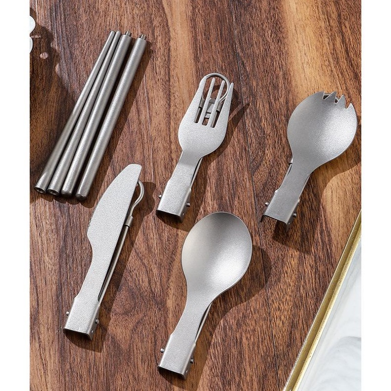 Titanium Foldable Utensil Set  - Camping Cooking And Cutlery Set recension och pris