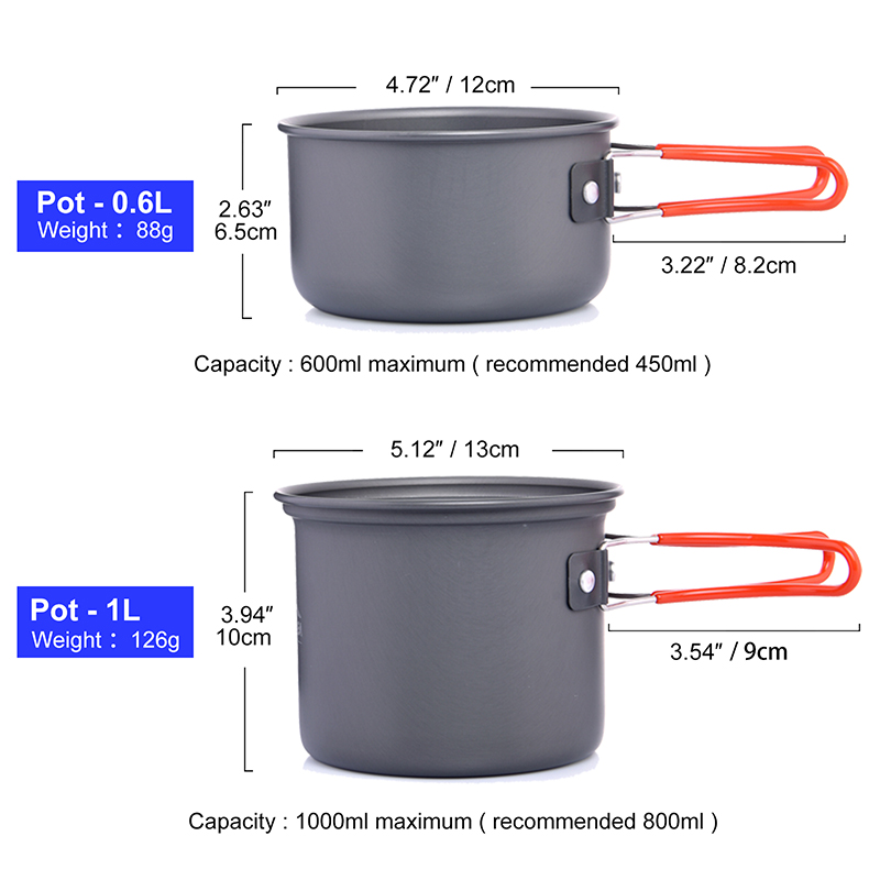 Widesea Camping Cookware Set O - Camping Cooking Pan Set recension och pris