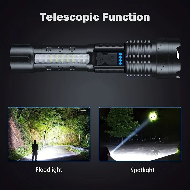 Powerful XHP50 LED Flashlight  - Camping Cooking Fish recension och pris
