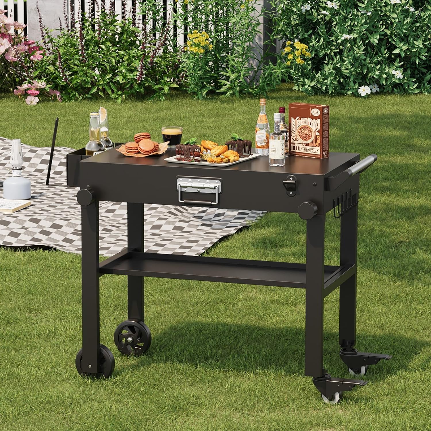 Tacleekii Portable Grill Cart  - Camp Grill Portable Folding recension och pris
