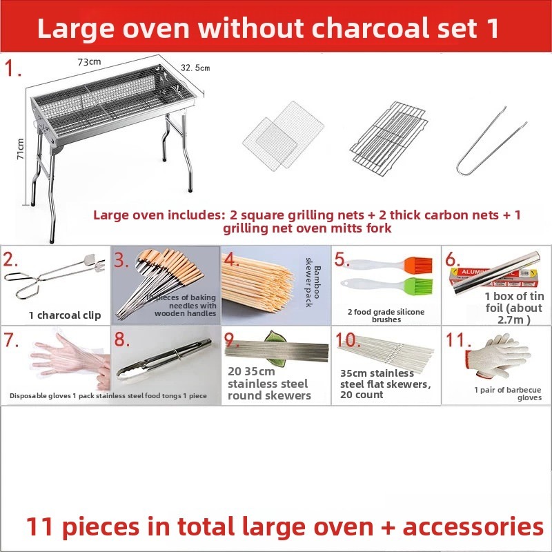 Large Folding Charcoal Barbecu - Camp Grill Portable Folding recension och pris