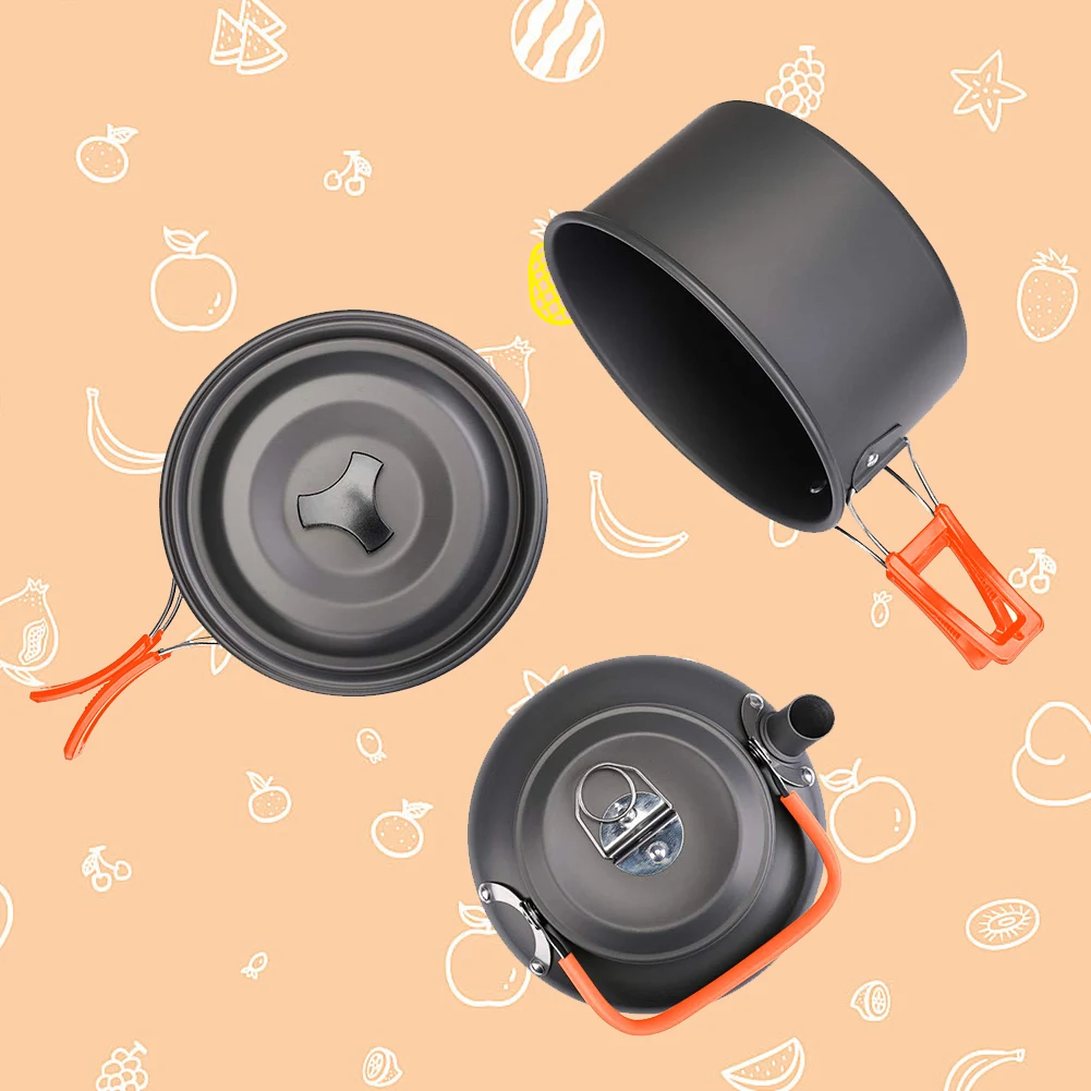 Camping Cookware Kit Kettle Po - Camping Cooking Pan Set recension och pris