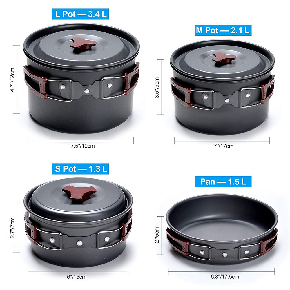 Outdoor Camping Cookware Kit N - Camping Cooking Gear Set recension och pris