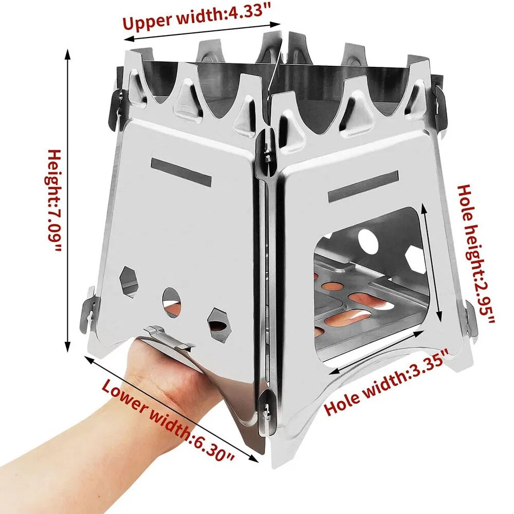 Portable Camping Wood Stove wi - Camping Cooking Grate recension och pris
