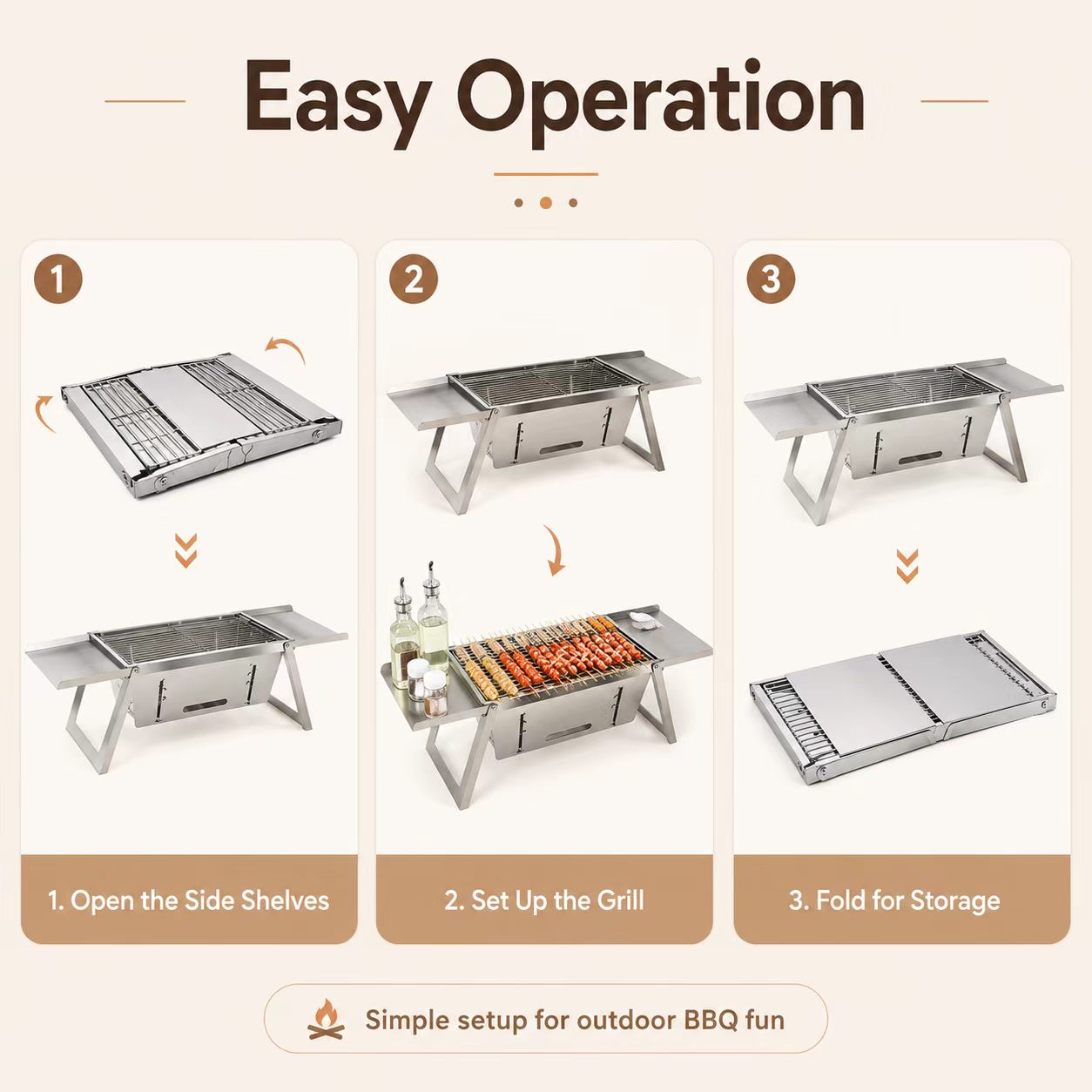 Foldable Stainless Steel Charc - Camp Grill Portable Folding recension och pris