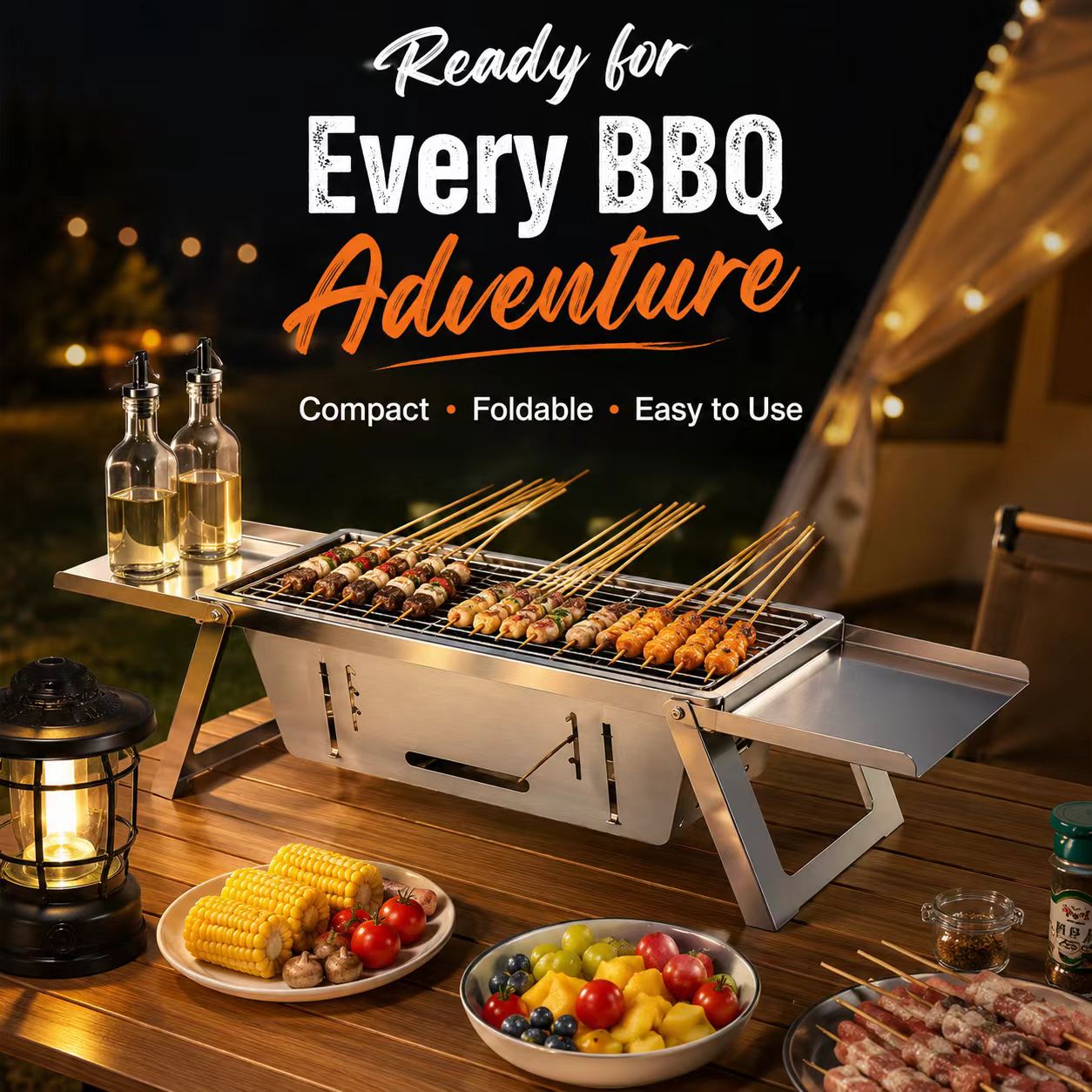 Foldable Stainless Steel Charc - Camp Grill Portable Folding recension och pris